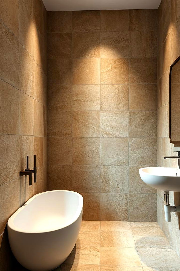 Natural Stone Tiles for Earthy Appeal - 22 Tropical Bathroom Ideas