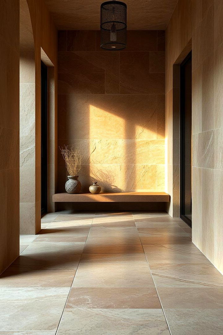 Natural Stone Tiles for Organic Beauty - 22 Mudroom Tile Floor Ideas