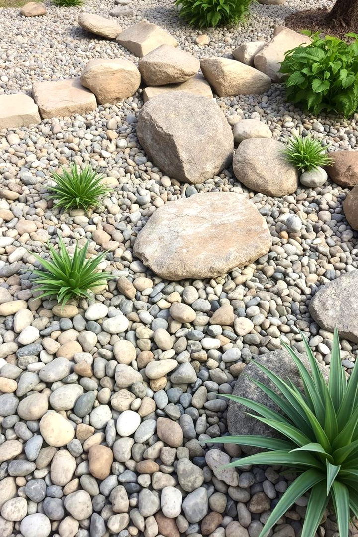 Natural Stone and Gravel Accents - 22 Patio Garden Ideas