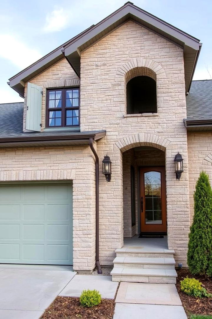 Natural Stone and Light Green Palette - 22 Light Green House Exterior Ideas