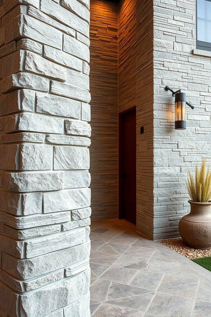 Natural Stone with Gray Undertones - 22 Gray Exterior House Paint Ideas
