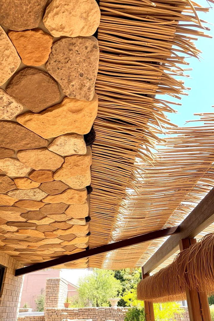 Natural Texture Accents - 22 Gable Patio Roof Design Ideas