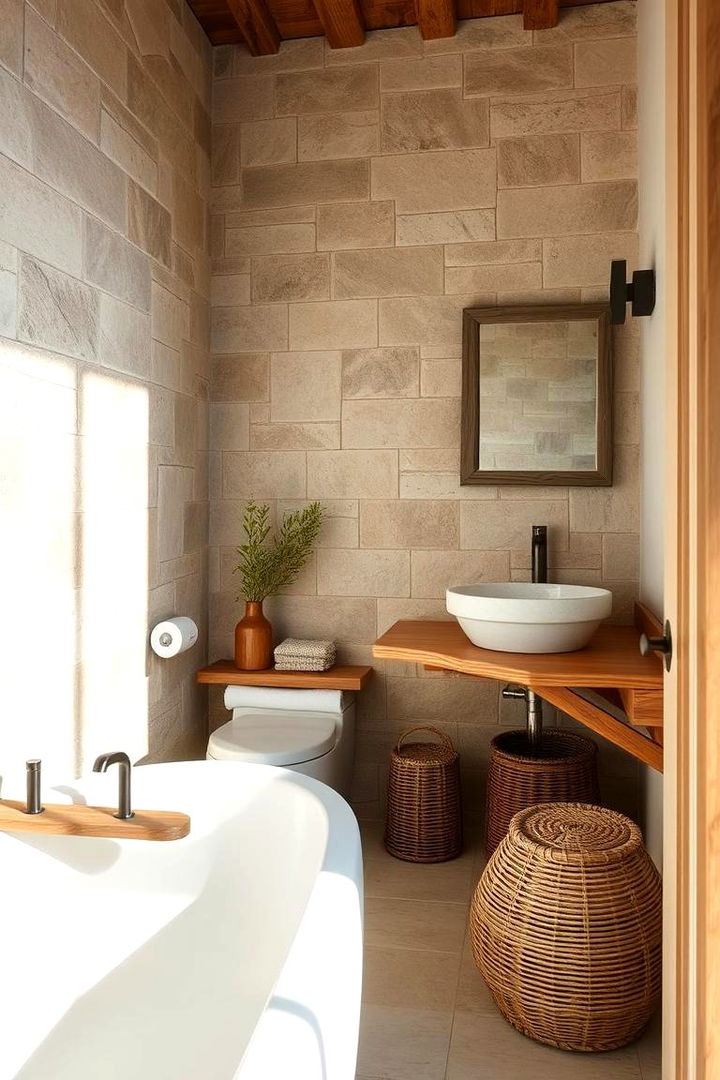 Natural Texture Elements - 22 Coastal Bathroom Ideas