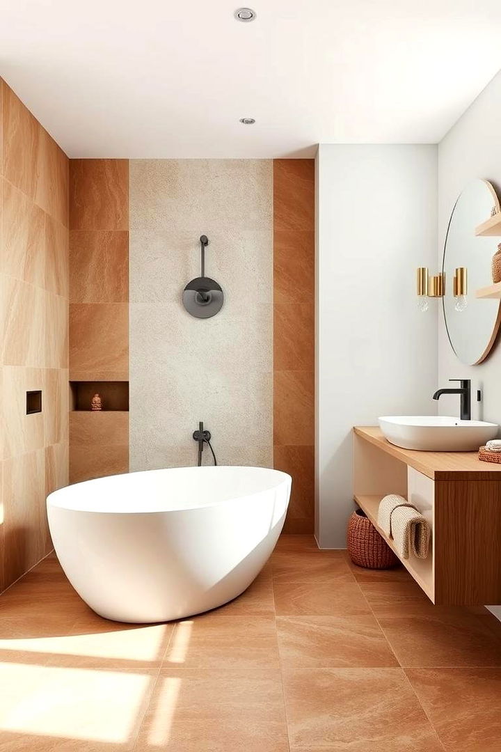 Natural Texture Integration - 22 Terracotta Bathroom Ideas