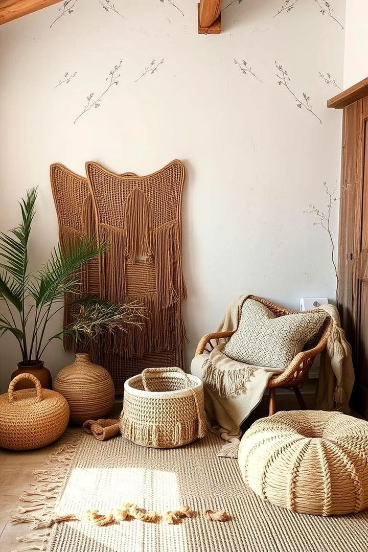 Natural Texture Layers - 22 Boho Teen Bedroom Ideas