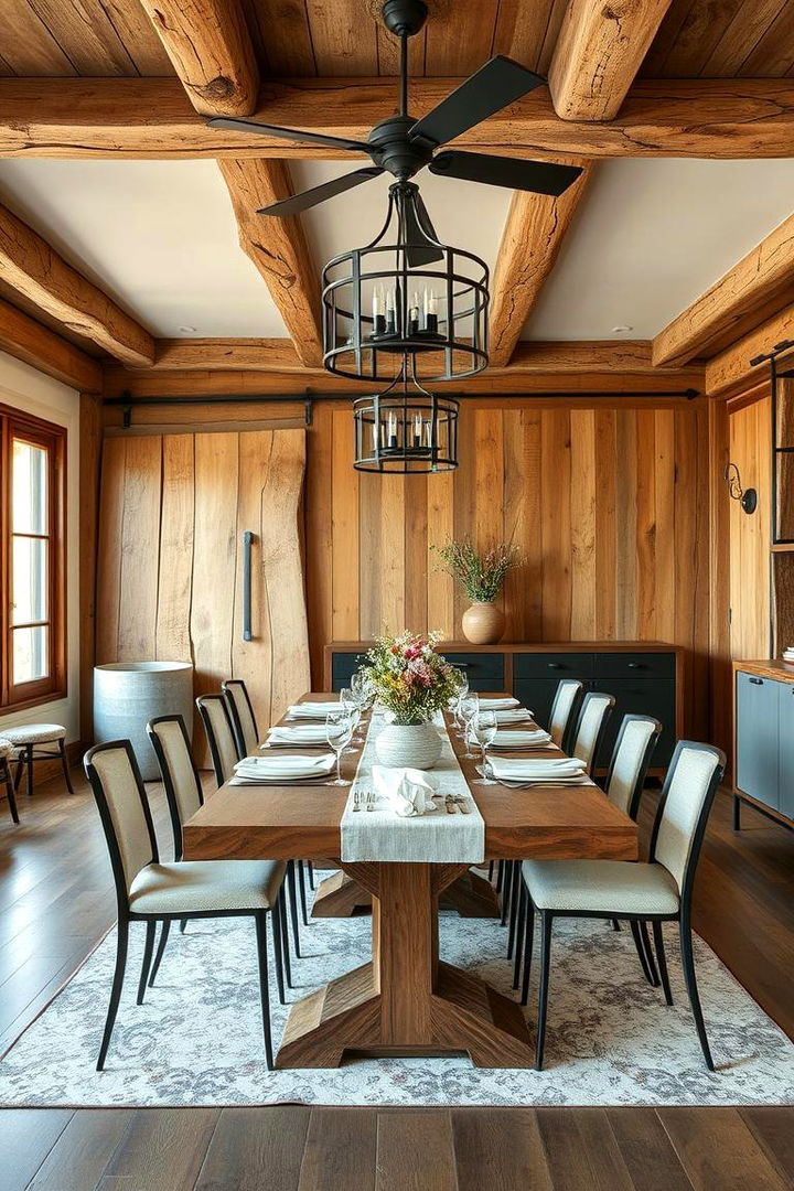 Natural Textures and Harmonious Materials - 22 Modern Farmhouse Dining Room Ideas