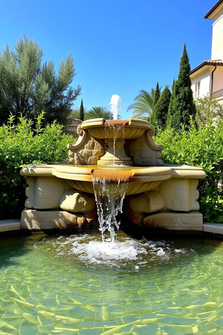 Natural Water Fountains - 22 Mediterranean Garden Ideas