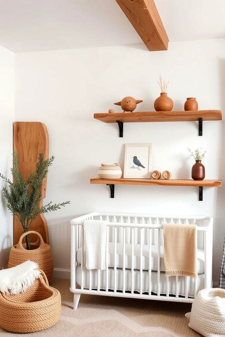 Natural Wood Accents - 22 Neutral Nursery Ideas