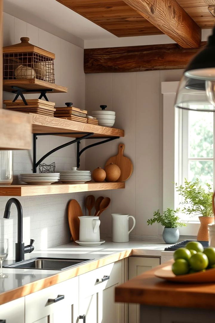 Natural Wood Accents - 22 coastal kitchen ideas
