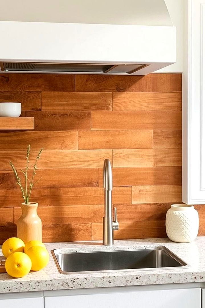 Natural Wood Accents - 22 Fireplace Backsplash Ideas