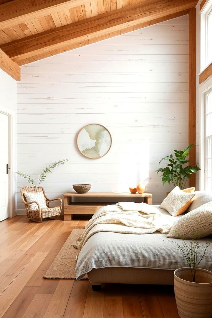 Natural Wood Blends with Shiplap Features - 22 Shiplap Wall Ideas
