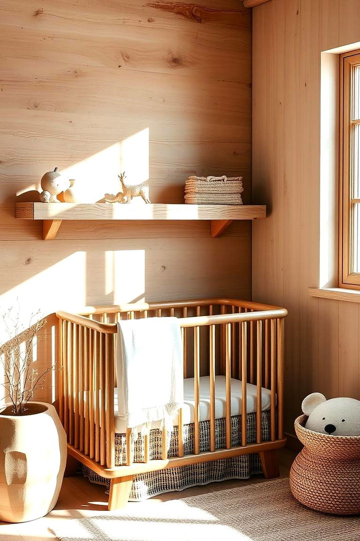 Natural Wood Elements - 22 Boho Nursery Ideas