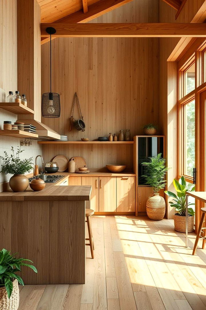 Natural Wood Elements and Earth Tones - 22 Japandi Kitchen Ideas