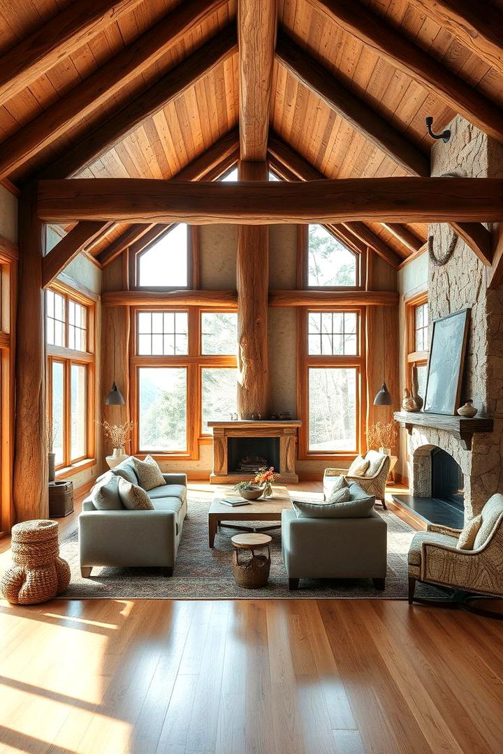 Natural Wood Features - 22 Simple Living Room Ideas