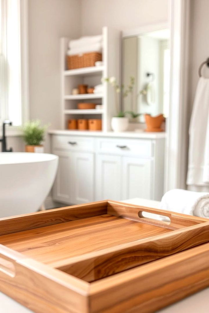 Natural Wood Finishes - 22 Bathroom Tray Ideas