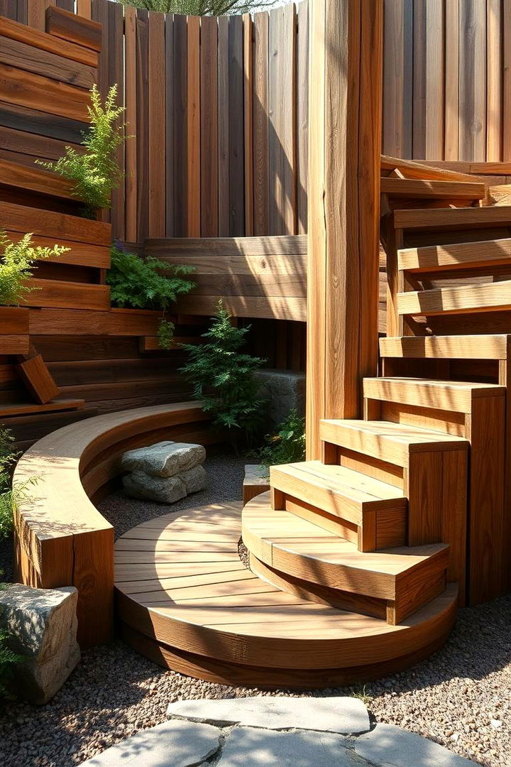 Natural Wood Spiral - 22 Spiral Garden Design Ideas