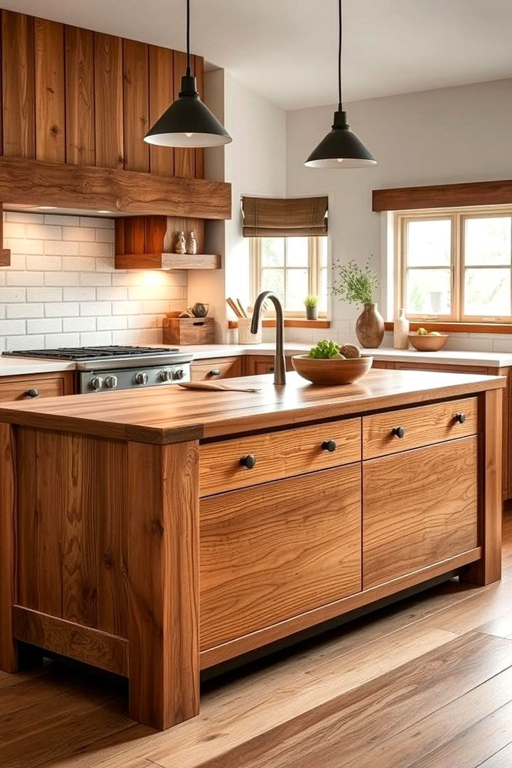 Natural Wood Warmth - 22 Kitchen Island Centerpiece Ideas