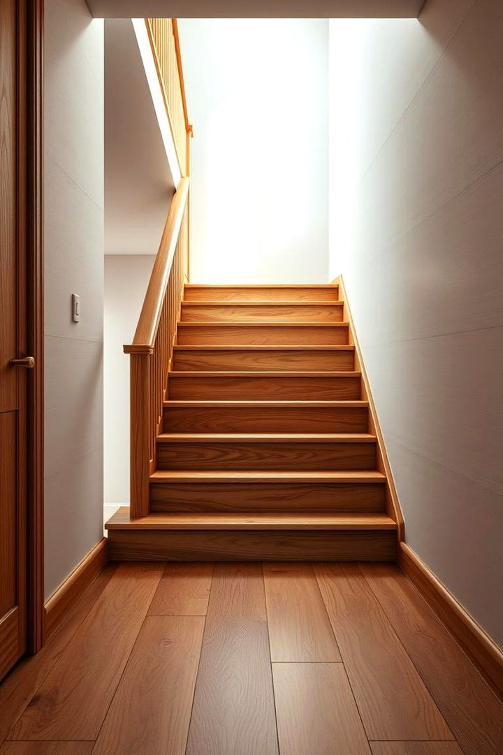 Natural Wood Warmth - 22 Stair Landing Ideas