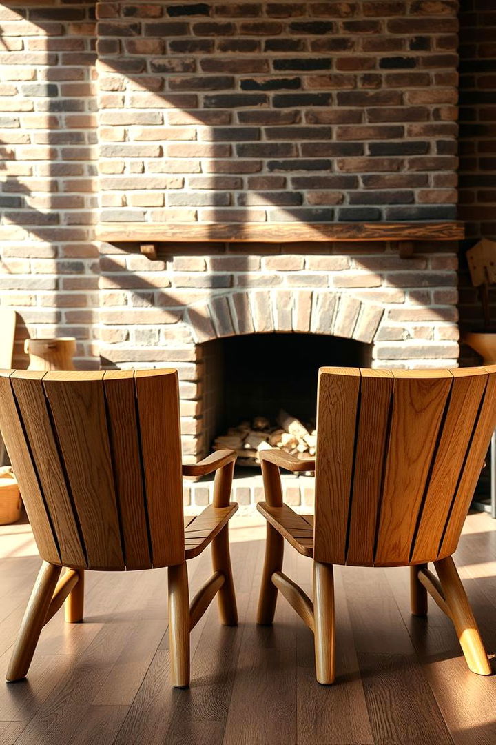 Natural Wood Warmth - 22 Chairs in Front of Fireplace Ideas