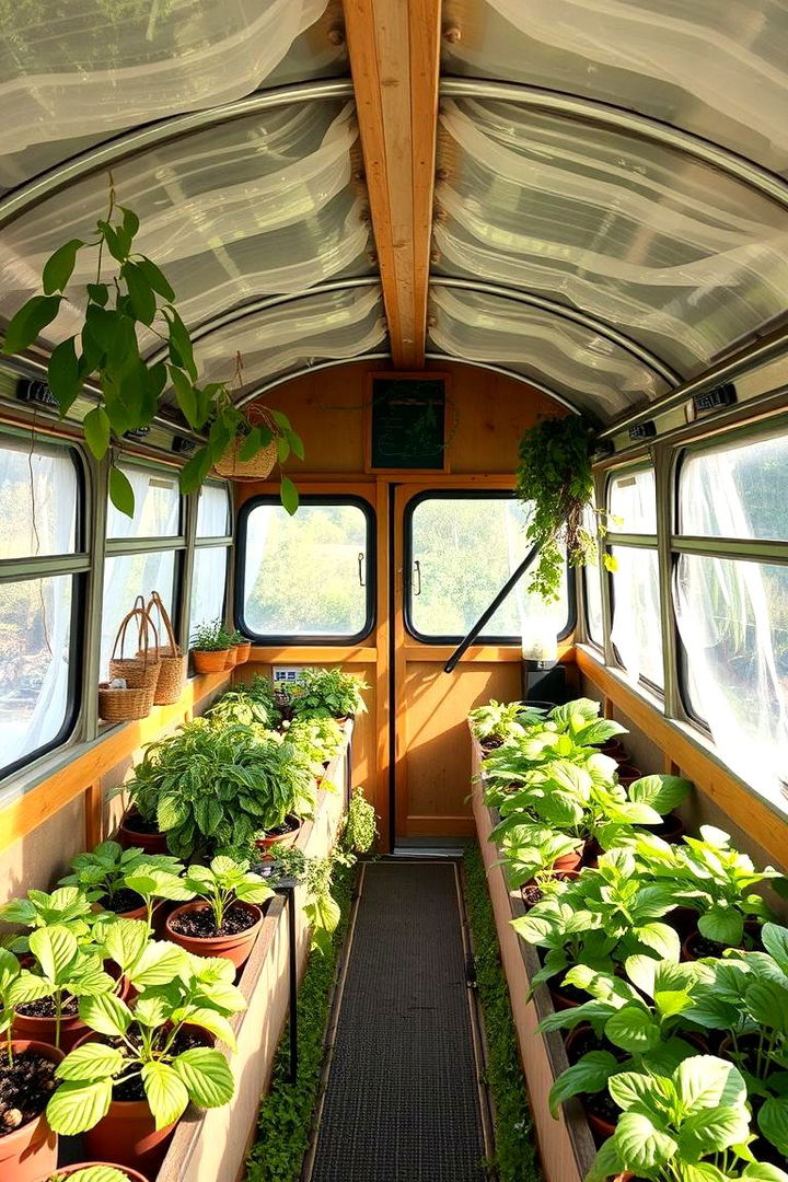 Naturally Insulated Greenhouse Bus - 22 School Bus Greenhouse Ideas