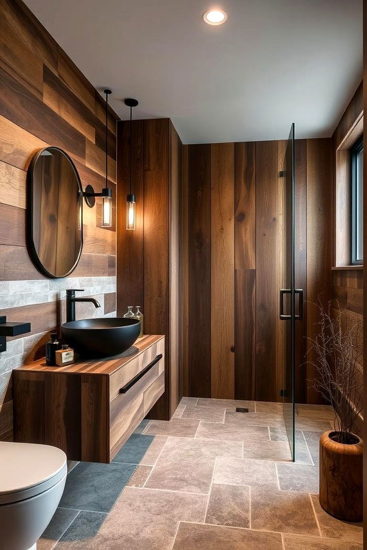 Nature Infused Urban Chic - 22 brown and black bathroom ideas
