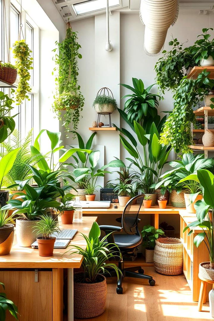 Nature Infused Workspace - 22 Home Office for Couples Ideas and Designs