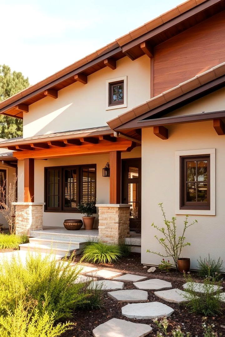 Nature Inspired Blend - 22 Cream and Brown House Exterior Ideas