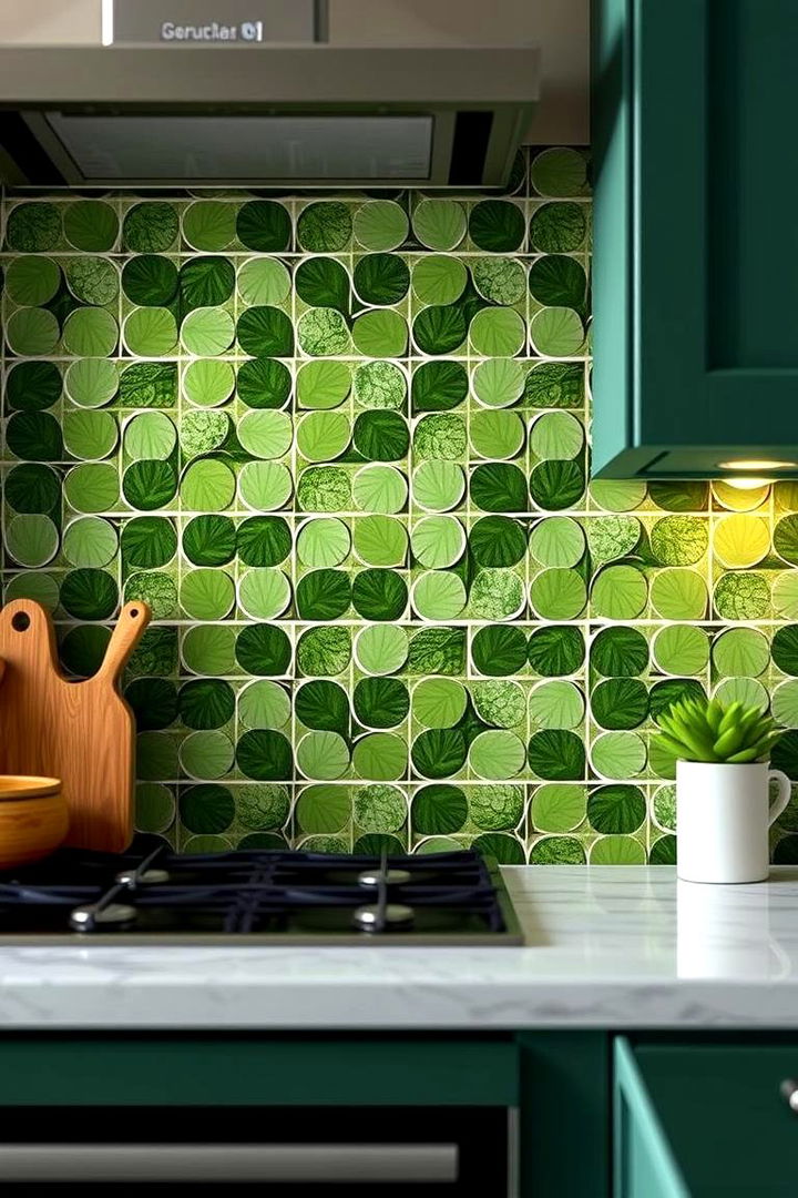 Nature Inspired Botanical Green - 22 Kitchen With Green Backsplash Ideas