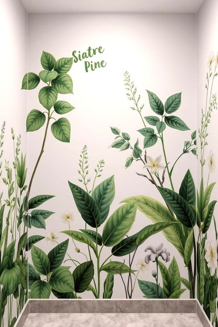 Nature Inspired Botanical Murals - 22 Bathroom Wall Ideas