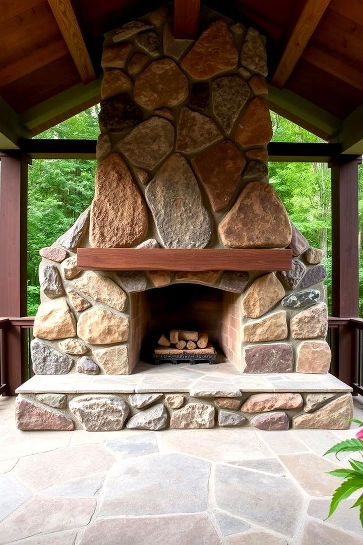 Nature Inspired Boulder - 22 Porch Fireplace Ideas
