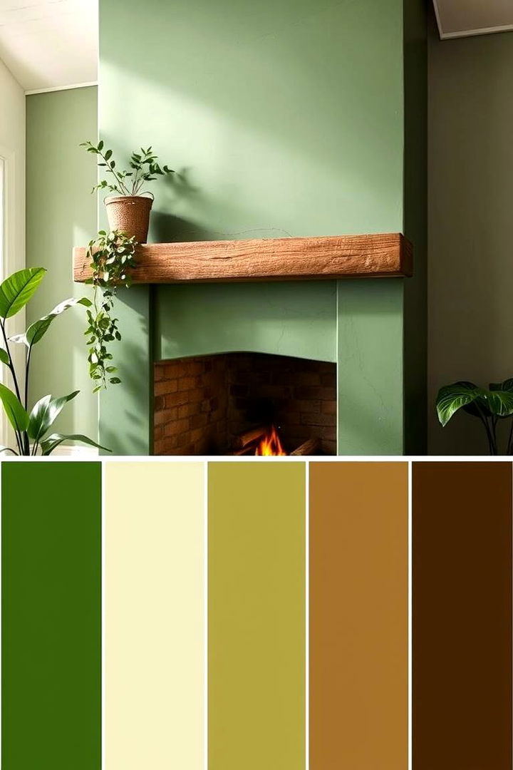 Nature Inspired Color Palettes - 22 Green Fireplace Ideas