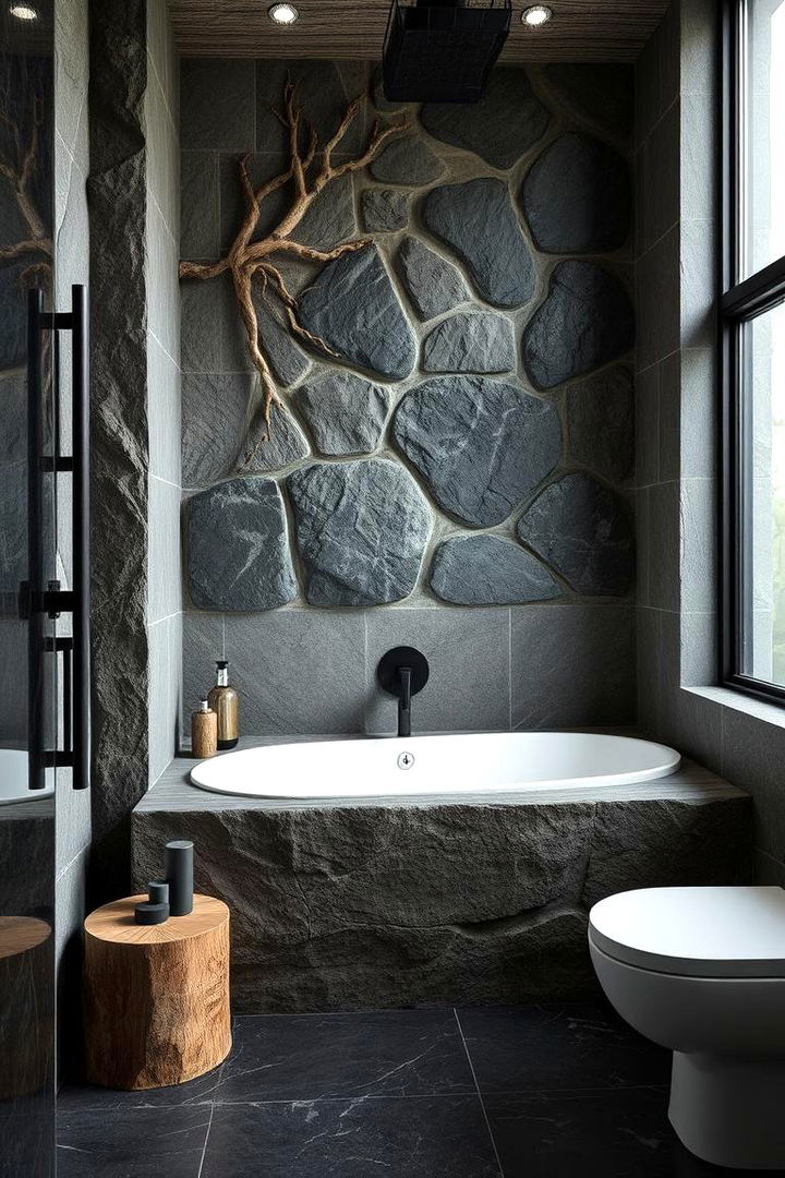 Nature Inspired Decor - 22 Black and Grey Bathroom Ideas