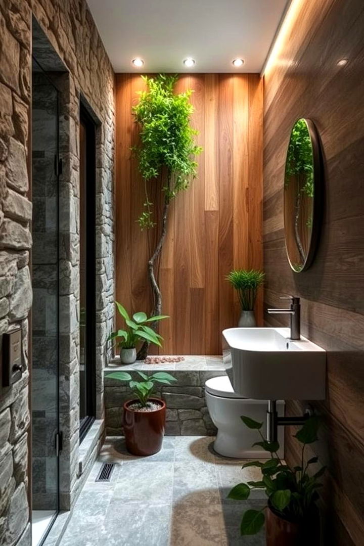Nature Inspired Decor Elements - 22 Hall Bathroom Ideas