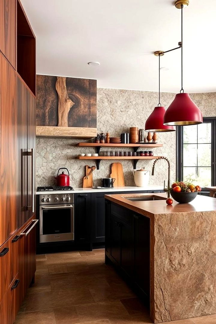 Nature Inspired Elements - 22 red and black kitchen ideas