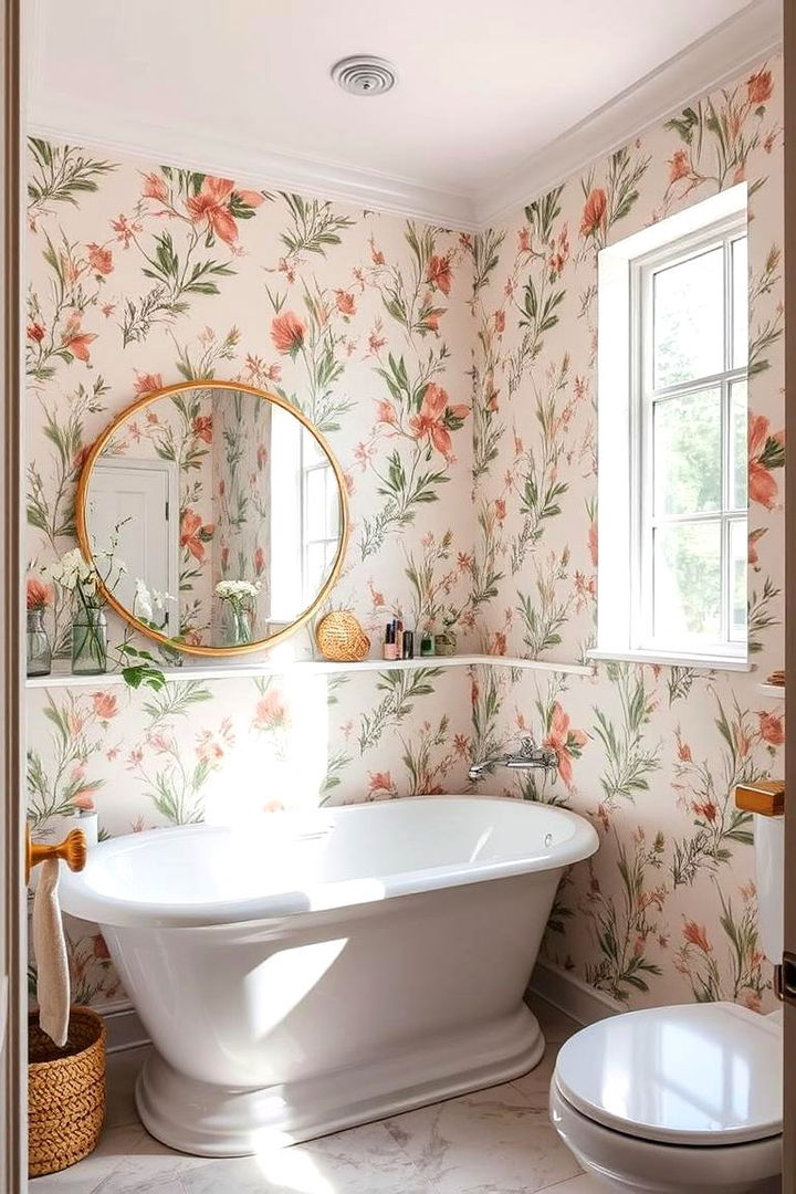 Nature Inspired Floral Designs - 22 Bathroom Wallpaper Ideas