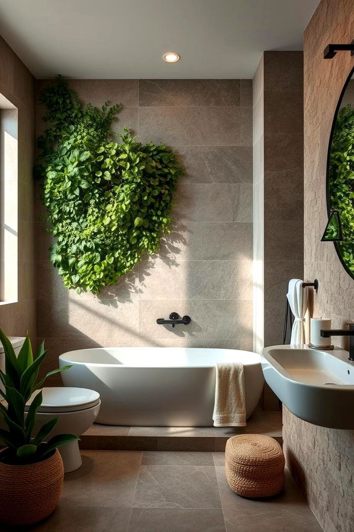 Nature Inspired Greenery - 22 Bathroom Accent Wall Ideas