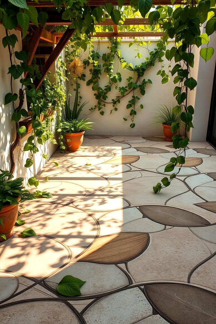 Nature Inspired Impressions - 22 Painted Concrete Patio Ideas