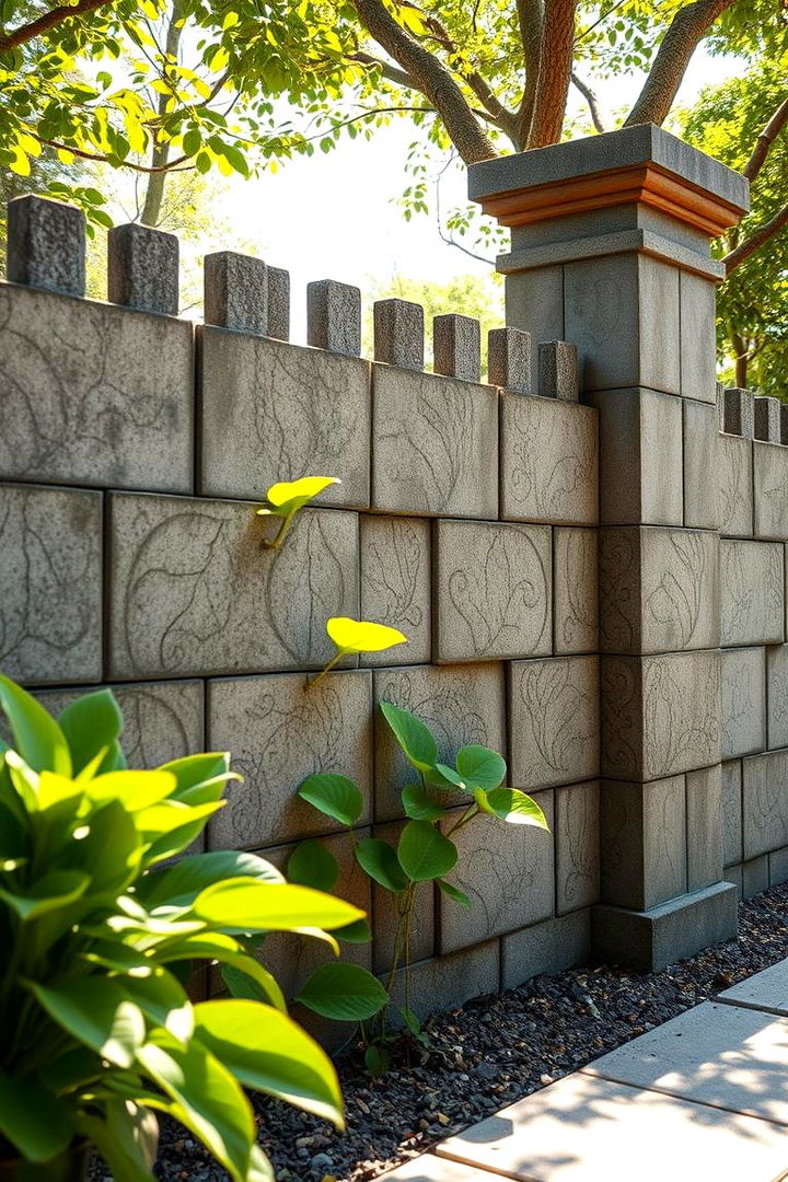 Nature Inspired Impressions - 22 Concrete Block Fence Ideas