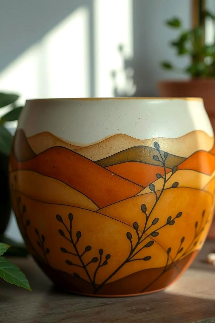 Nature Inspired Landscape Motifs - 22 Painted Pot Ideas
