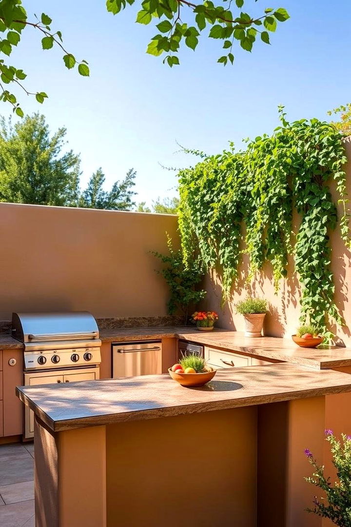 Nature Inspired Landscaping - 22 Stucco Outdoor Kitchen Ideas