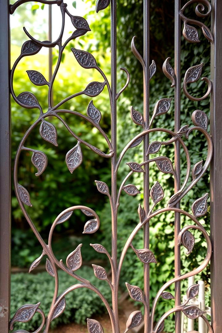 Nature Inspired Leaf Motif Gate - 22 Metal Garden Gate Ideas