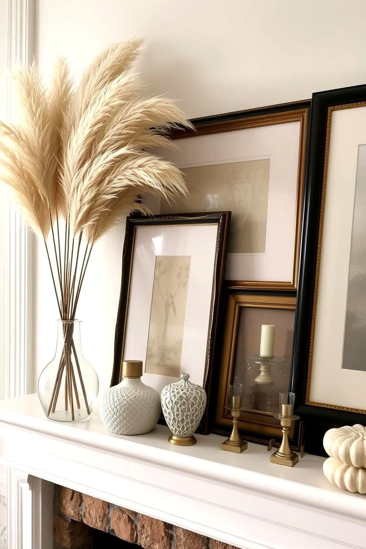 Nature Inspired Mantelpiece - 22 Pampas Grass Decor Ideas