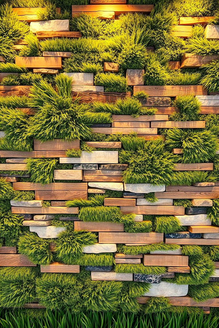 Nature Inspired Mixed Media - 22 Artificial Grass Wall Design Ideas