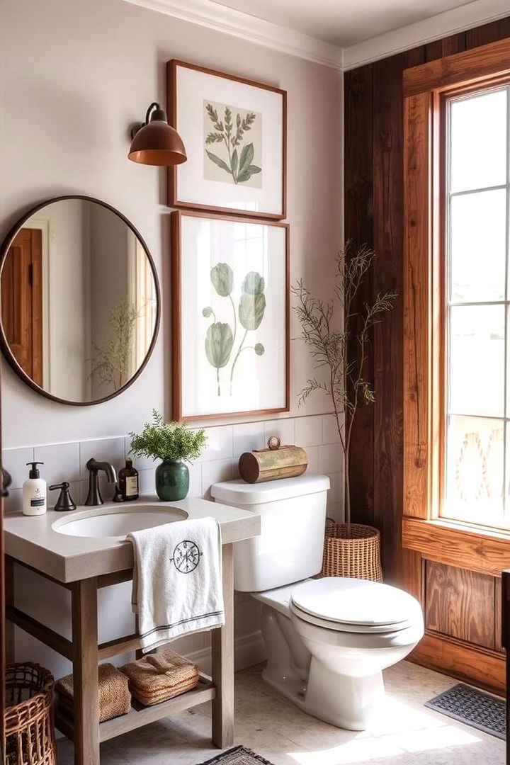 Nature Inspired Motifs - 22 Farmhouse Bathroom Ideas