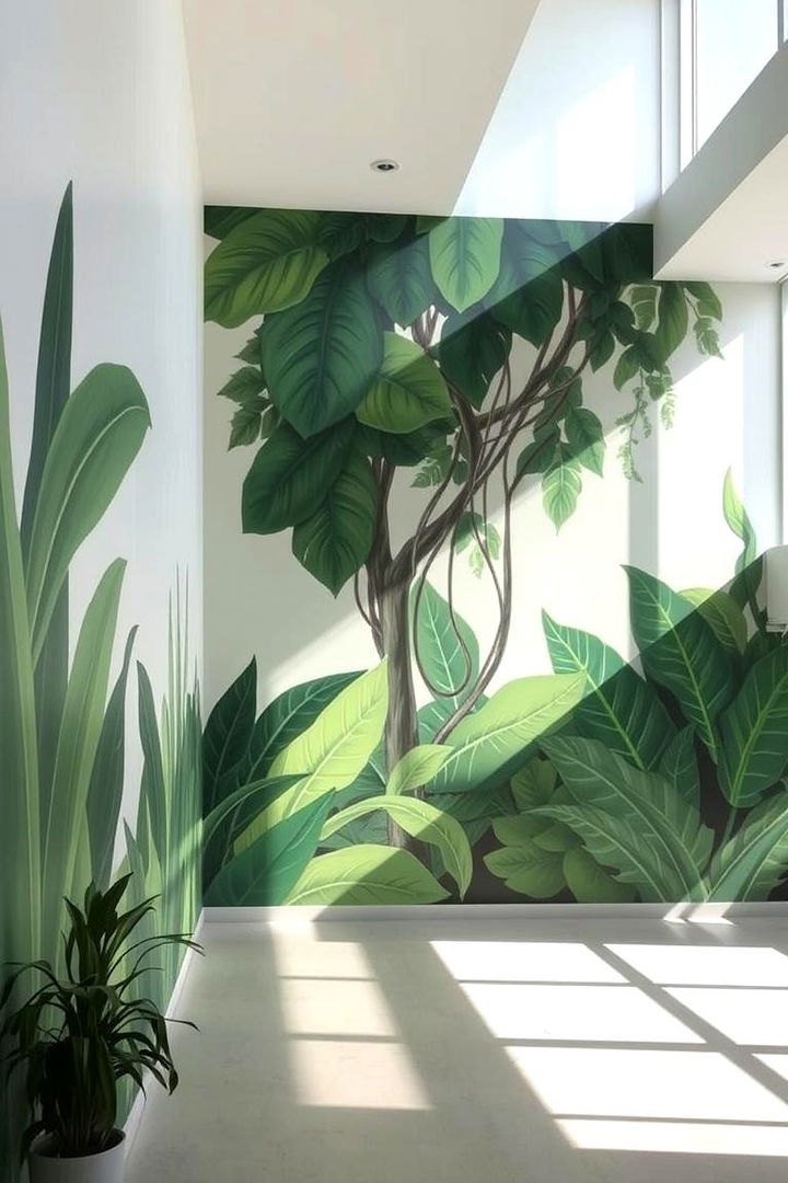 Nature Inspired Mural Details - 22 High Ceiling Tall Wall Decor Ideas