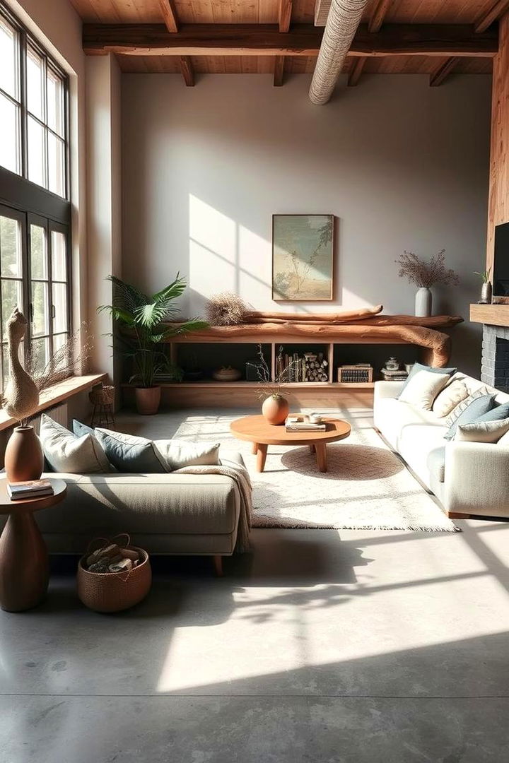 Nature Inspired Neutrals - 22 Rustic Concrete Floor Living Room Ideas