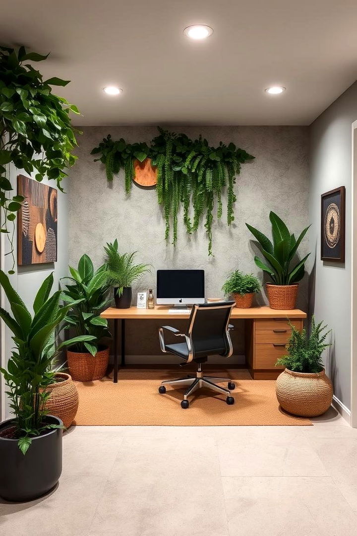 Nature Inspired Office Oasis - 22 basement office ideas