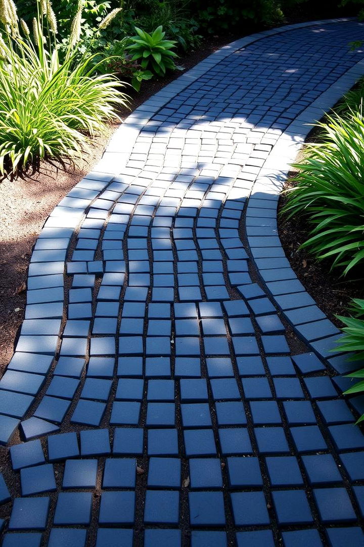 Nature Inspired Organic Shapes - 22 Black Brick Walkway Ideas