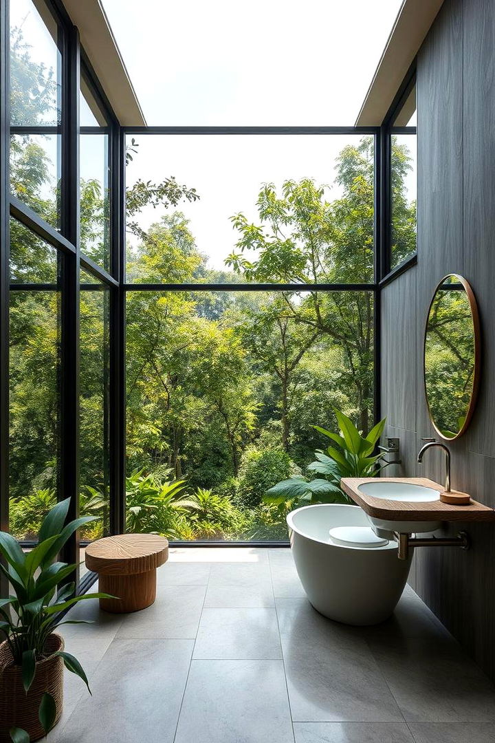 Nature Inspired Outdoor Glimpse - 22 Large Bathroom Ideas