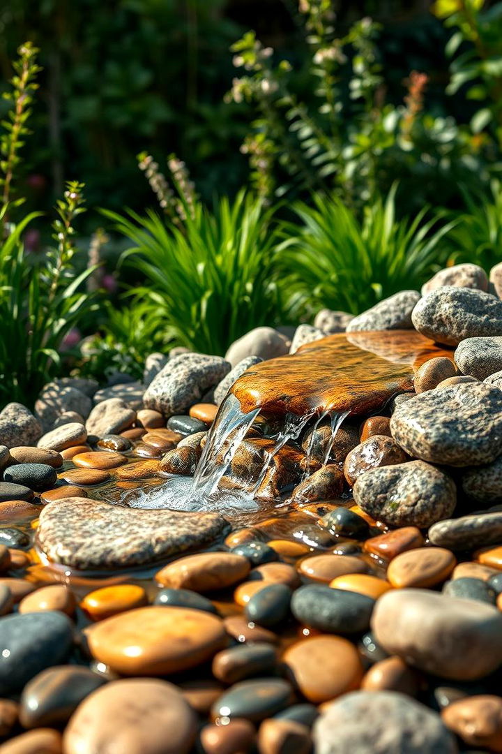 Nature Inspired Pebble Fountain - 22 Backyard Fountain Ideas